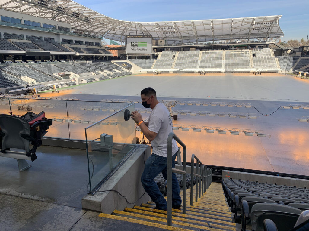 Glass Scratch Removal at LA Stadium